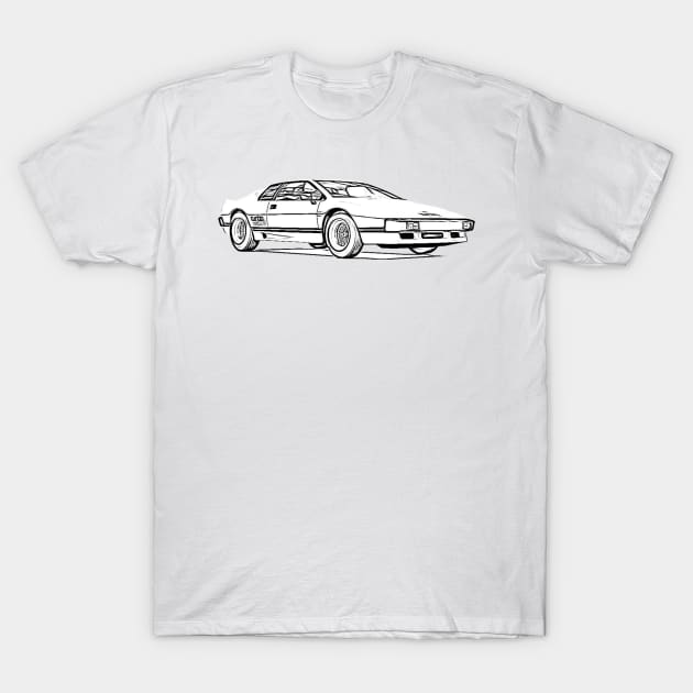 Lotus Esprit Wireframe T-Shirt by Auto-Prints